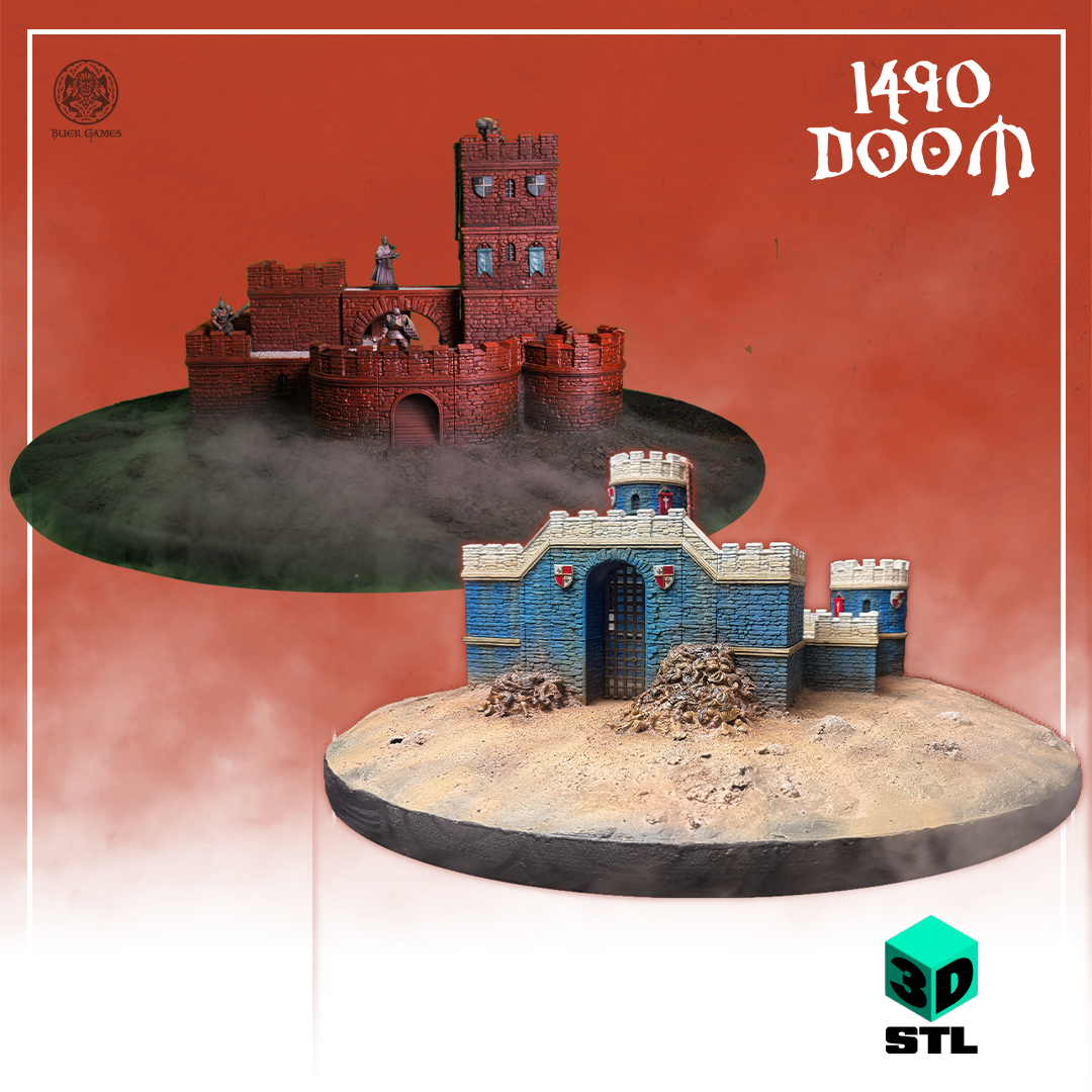 1490 DOOM Modular Castle - Keep & Curtain Wall Bundle - STLs