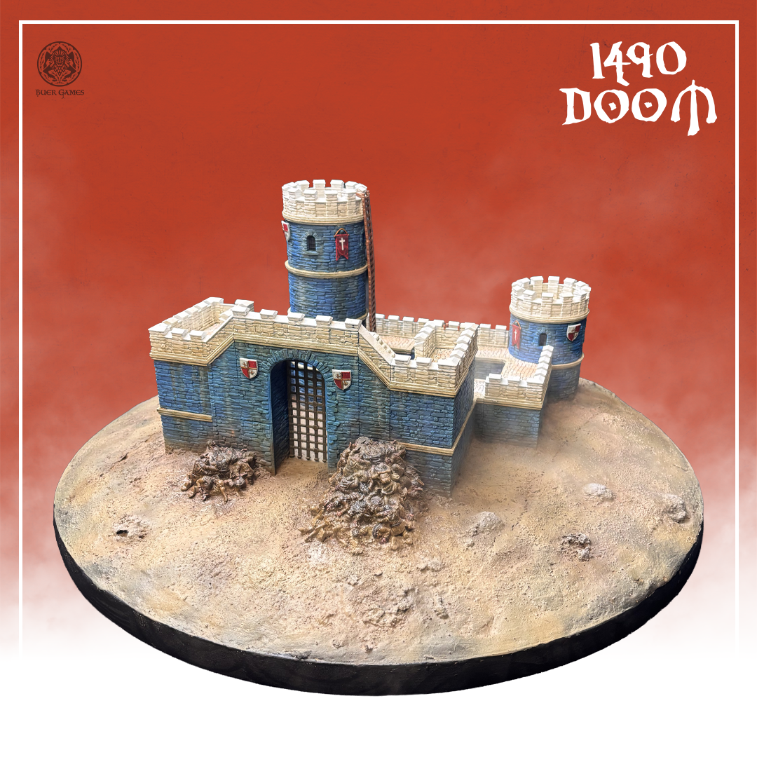 1490 Doom Modular Castle - The Curtain Wall STL