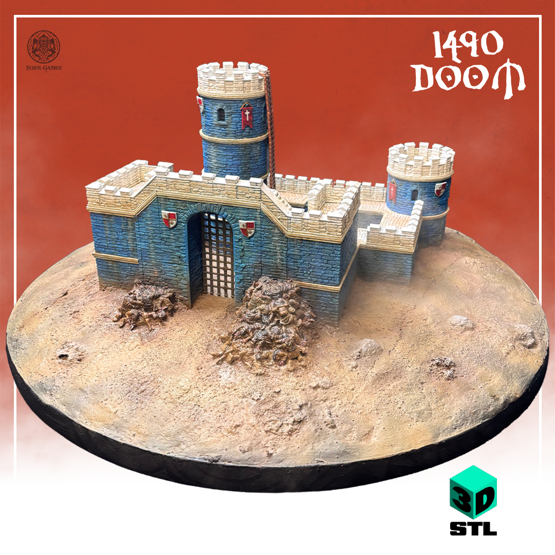 1490 DOOM Modular Castle - Keep & Curtain Wall Bundle - STLs
